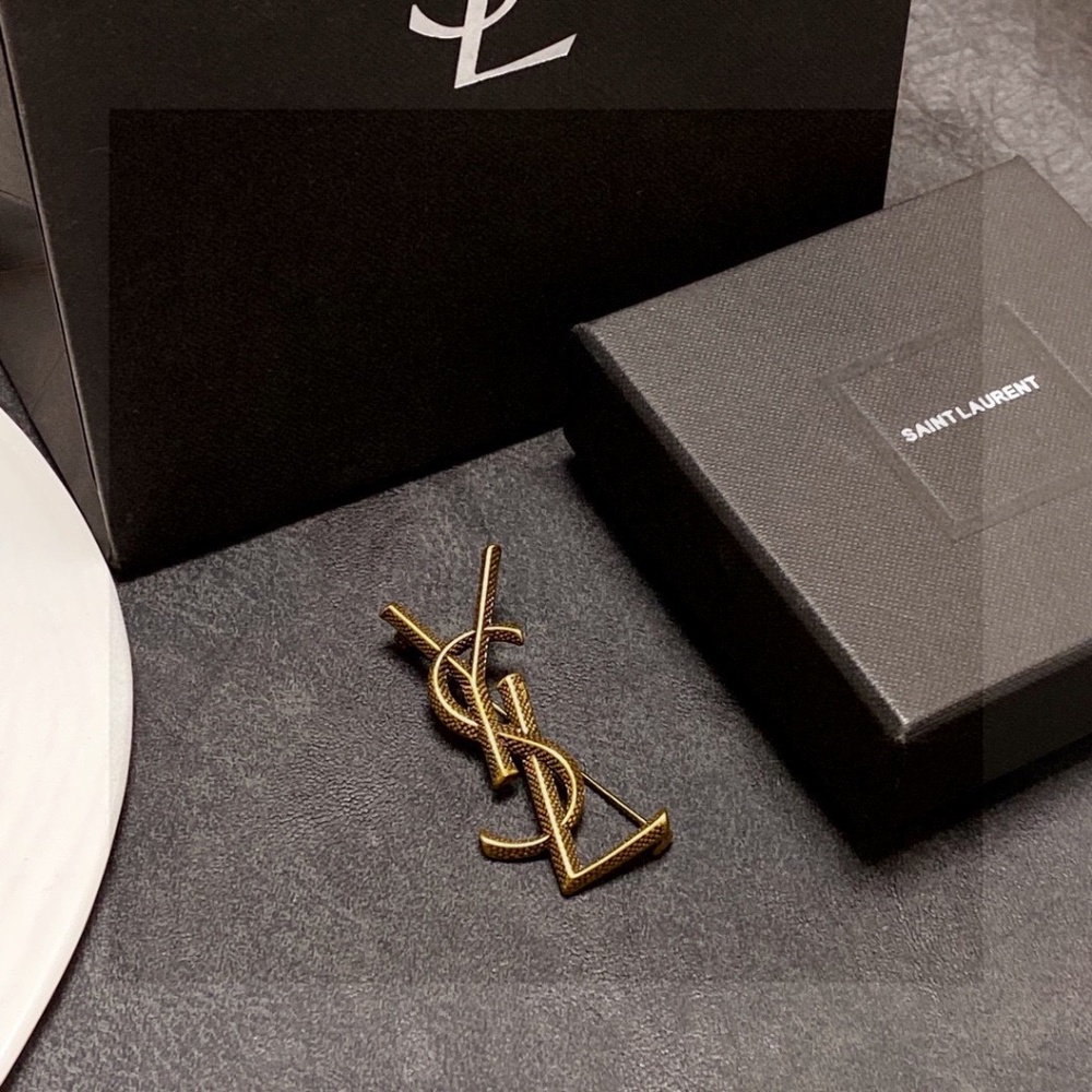 Saint Laurent Paris Bronze Brooch - Picture 4 of 7